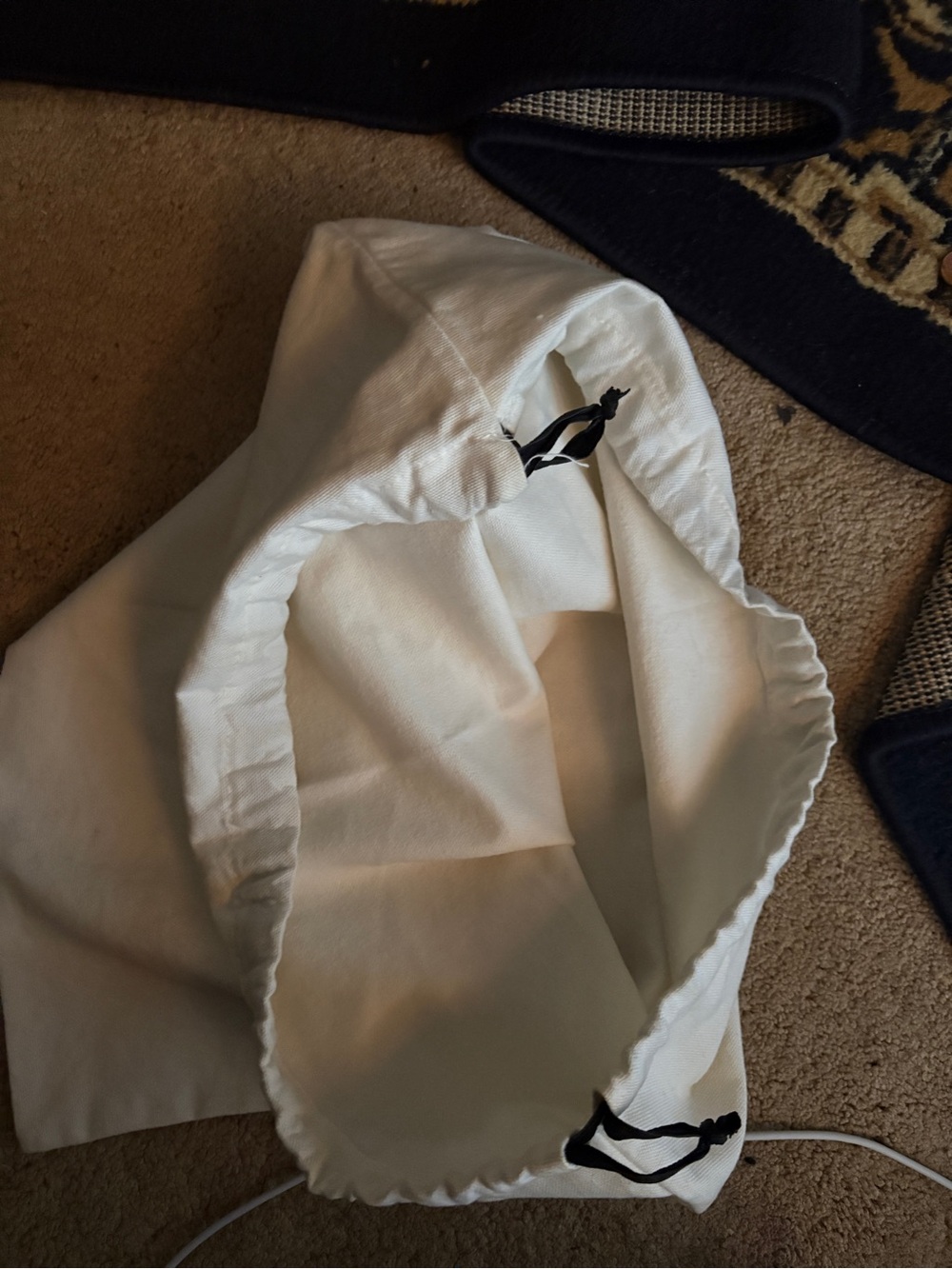 Celine White Drawstring Storage Pouch - Picture 4 of 4